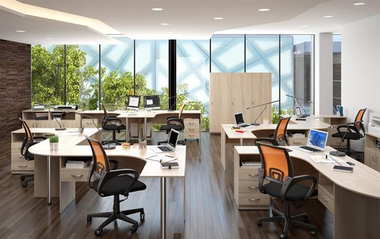 Офисный набор мебели SIMPLE с эргономичными столами и тумбами в Рязани - изображение 3